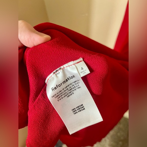 REFORMATION Red Kourtney Slit Dress - Picture 12 of 16